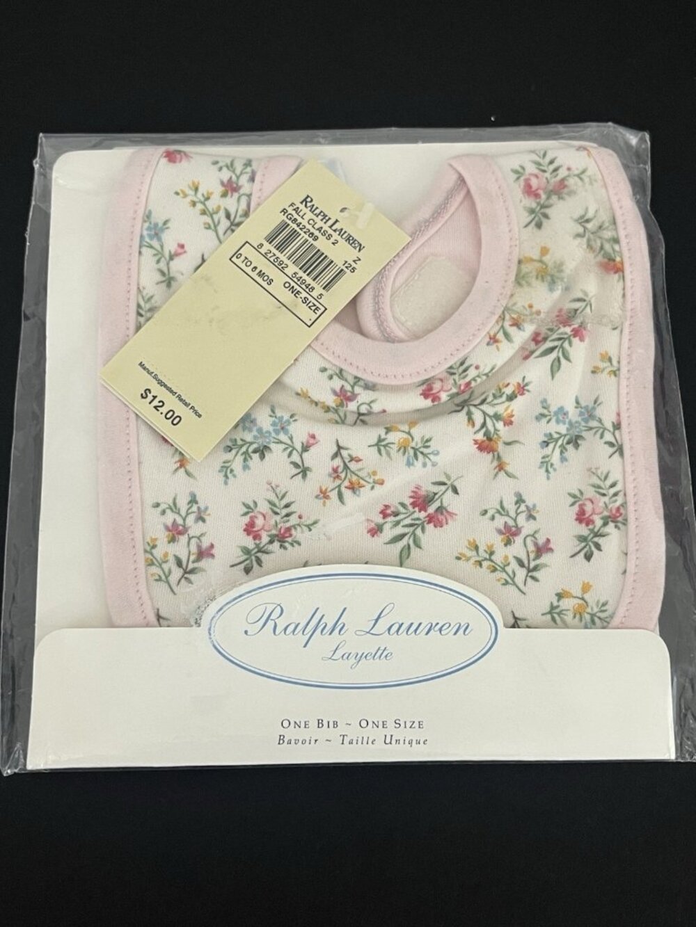 Ralph Lauren Infant Baby Girl's Layette Big Pink Floral up to 6 months NEW